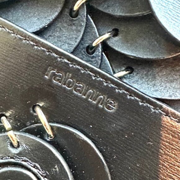 Rabanne Shoulder Bag black leather with chain strap - Picture 3 of 7